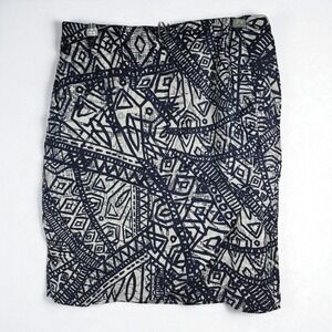 Chaus Women's Size 10 Pencil Skirt Blue White Geometric Print Career Wear NWT‎